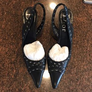 AUTHENTIC Christian DIOR sling back kitten heels